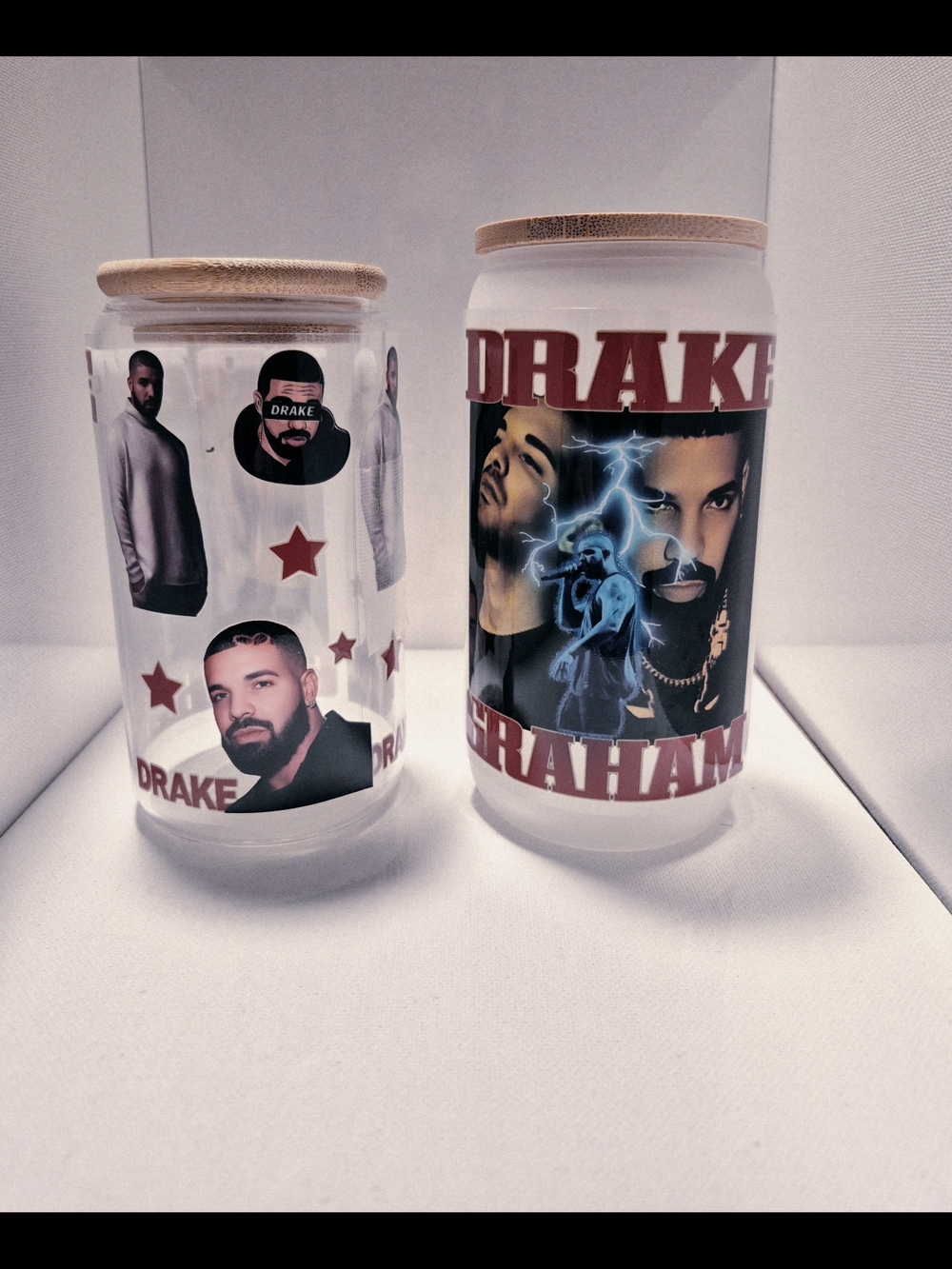 Drake Toronto 16oz Frosted OR Clear Glass Tumbler Lid Straw Custom Made-to-order